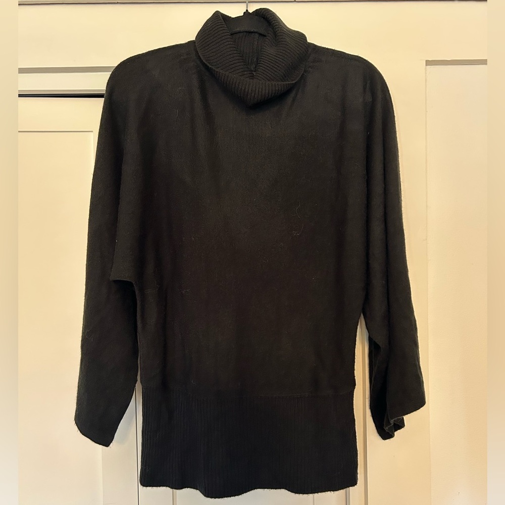 BCBG Maxazria Black Turtleneck Sweater 3/4 Bell Sleeves